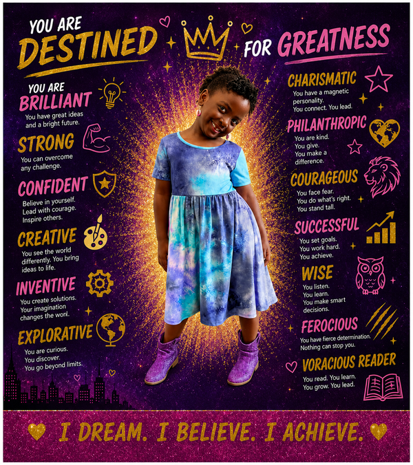 Free Queen Bundle - complete affirmation room set for girls purple pink